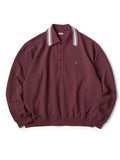 KAPITAL Kanoko Wrangler-Collar Retro Long-Sleeve Polo - Crimson