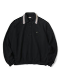 KAPITAL Kanoko Wrangler-Collar Retro Long-Sleeve Polo - Black