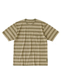 KAPITAL Sunrise Jacquard Border Jersey Pennant T-Shirt (1 Flag) - Grey × Khaki