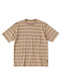 KAPITAL Sunrise Jacquard Border Jersey Pennant T-Shirt (1 Flag) - Light Brown × Purple