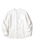 KAPITAL Gauze Linen Herringbone Stand Penny Shirt - White