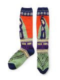 KAPITAL 96-Needle Maria Pattern Short Socks - BL