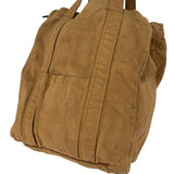 Kapital Duffle Zip Compartent Canvas Tote Bag Brown