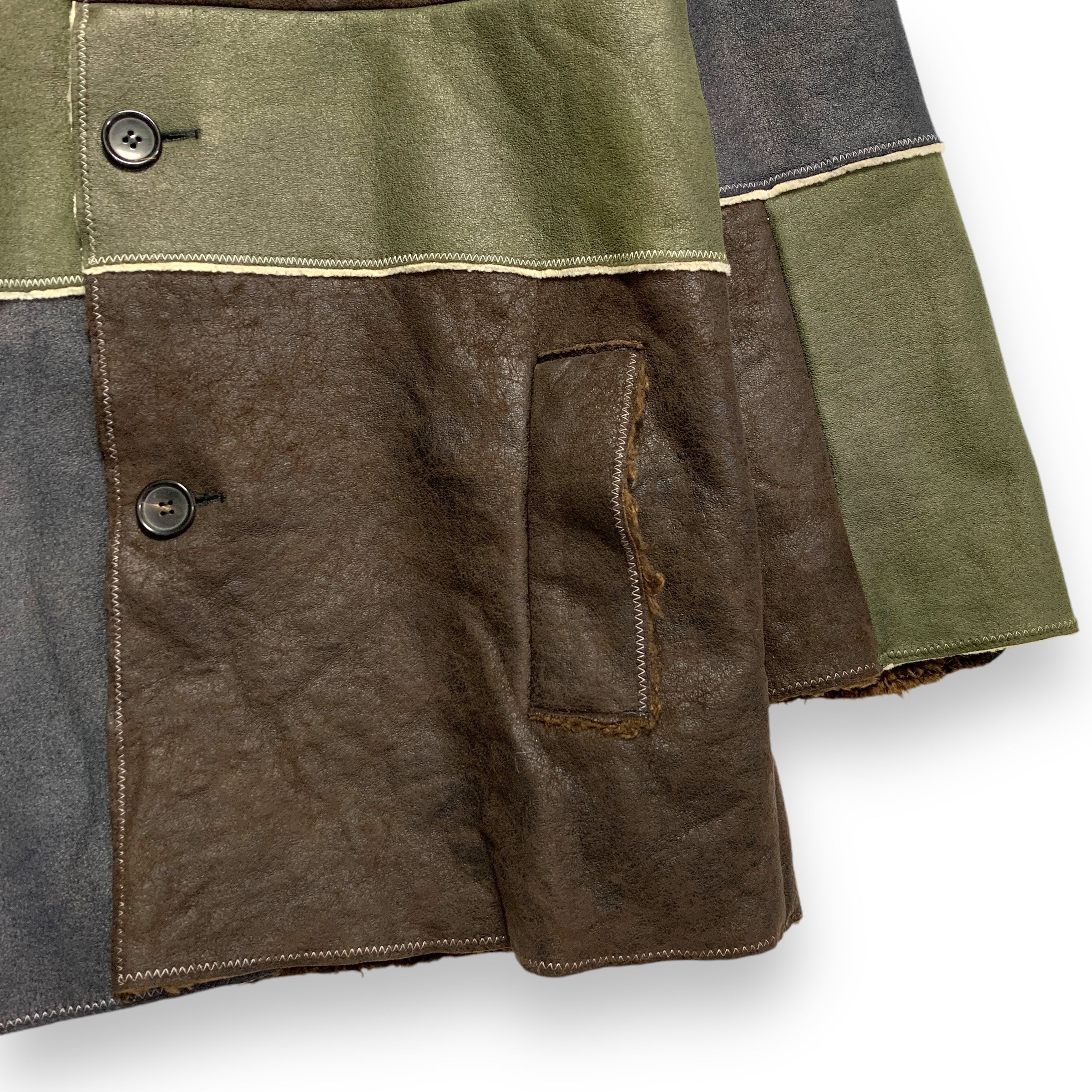 S] Gosha Rubchinskiy Dover Street Market Faux Sheepskin Patchwork