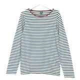 [M] Visvim 14SS Border Crew L/S Tee T Shirt White/Indigo