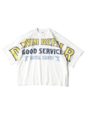 KAPITAL 18.5 HUGE-T DENIM REPAIR - White
