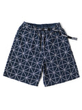 KAPITAL 8oz Denim FOLK-DOJO Embroidered Easy Short Pants - Indigo Dark