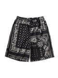 KAPITAL Coma Barberry Rat Brand Bandana Patchwork Easy Short Pants - Black