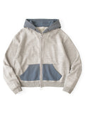 KAPITAL TOP Loop-Back 2-Tone Zip-Up GYM Parka - Grey