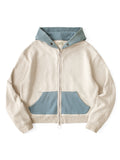 KAPITAL TOP Loop-Back 2-Tone Zip-Up GYM Parka - Natural