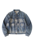 KAPITAL 12oz Palm Tree Jacquard Denim 1ST Jacket - Processed Denim