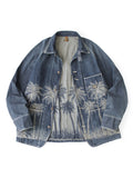 KAPITAL 12oz Palm Tree Jacquard Denim CACTUS Coverall - Detail 1