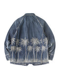 KAPITAL 12oz Palm Tree Jacquard Denim CACTUS Coverall - Detail 2