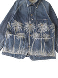 KAPITAL 12oz Palm Tree Jacquard Denim CACTUS Coverall - Detail 4