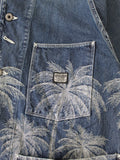 KAPITAL 12oz Palm Tree Jacquard Denim CACTUS Coverall - Detail 5