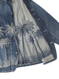 KAPITAL 12oz Palm Tree Jacquard Denim CACTUS Coverall - Detail 7