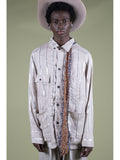 KAPITAL Linen Glitter Fillies Stripe CACTUS Coverall - Detail 7