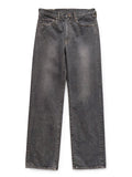 KAPITAL 14oz Black Denim 5P Monkey TH Pants (Zip) - Processed (Black)