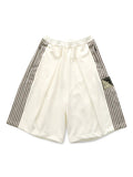KAPITAL Smooth Jersey Beibei Track Shorts Banner Stripe - White