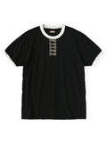 KAPITAL 20/- Jersey Ringer T-Shirt (Butterfly Concho Print) - Black