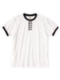 KAPITAL 20/- Jersey Ringer T-Shirt (Butterfly Concho Print) - White