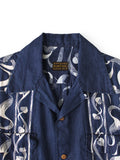 KAPITAL French Cross Linen Discharge Okra Shirt - Detail 2
