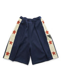 KAPITAL Smooth Jersey Beibei Track Shorts - Navy×Red
