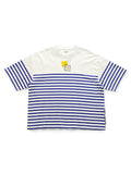 KAPITAL Panel Border Jersey BOX-T (PECKISH RAINBOWY Print) - Blue