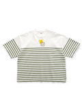 KAPITAL Panel Border Jersey BOX-T (PECKISH RAINBOWY Print) - Khaki