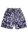 KAPITAL Poly Taffeta Festival Print Swim Shorts - Purple Navy