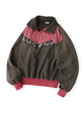 KAPITAL 2-Tone Half Zip Sweatshirt (Pecos Paisley) - 1