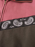 KAPITAL 2-Tone Half Zip Sweatshirt (Pecos Paisley) - 5