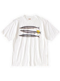 KAPITAL 20/- Jersey Crew T-Shirt (PECKISH Saury Print) - White