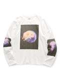 KAPITAL 20/- Jersey Crew Long-Sleeve T-Shirt (Colorful Jellyfish Print) - White