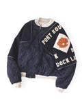 KAPITAL Rayon Satin Quilting Sham Bomber Jacket (Pearl Flag) - 1s