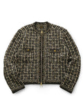 KAPITAL 5G Tweed Knit ZIP Cabaret Cardigan - BLK
