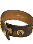 Undercover Monogram Leather Brass Studs Bracelet