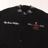 [M] A BATHING APE X STASH FOOT SOLDIER RIB SWEAT VARSITY JACKET