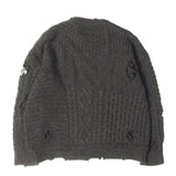 [L] NEIGHBORHOOD 23AW SAVAGE-PROCESSED PATCHWORK KNIT SWEATER (PATCHWORK SAVAGE SWEATER) CHARCOAL