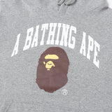 [M] A BATHING APE BAPE COLLEGE APE FACE HOODED SWEATSHIRT GRAY