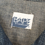 [XL] A BATHING APE BAPE 00s VINTAGE-PROCESSED B-LOGO EMBROIDERED 1ST TYPE DENIM JACKET INDIGO