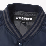 [M] NEIGHBORHOOD 23AW NYLON SATIN STADIUM JACKET (BASEBALL JACKET) NAVY