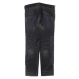 JUNYA WATANABE COMME DES GARCONS × LEVI'S FADED VINTAGE PROCESSED PATCHWORK EMBROIDERED SLIM STRAIGHT DENIM PANTS BLACK INDIGO