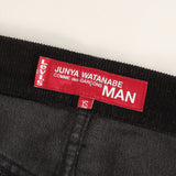 JUNYA WATANABE COMME DES GARCONS × LEVI'S FADED VINTAGE PROCESSED PATCHWORK EMBROIDERED SLIM STRAIGHT DENIM PANTS BLACK INDIGO