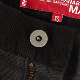 JUNYA WATANABE COMME DES GARCONS × LEVI'S FADED VINTAGE PROCESSED PATCHWORK EMBROIDERED SLIM STRAIGHT DENIM PANTS BLACK INDIGO