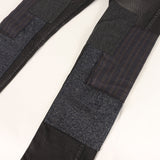 JUNYA WATANABE COMME DES GARCONS × LEVI'S FADED VINTAGE PROCESSED PATCHWORK EMBROIDERED SLIM STRAIGHT DENIM PANTS BLACK INDIGO