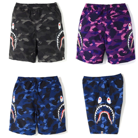 [S~L] DS! A Bathing Ape Bape Color Camo Side Shark Beach Pants Shorts