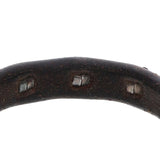 GORO'S GIZA CONCHO LEATHER BRACELET SILVER BROWN