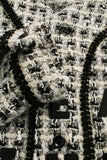 [2] KAPITAL FANCY TWEED BASEBALL L/S SHIRT WHITE BLACK