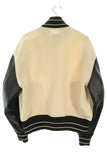 [1] KAPITAL SLEEVE LEATHER BONE VARSITY BLOUSON FIVE BONE VARSITY OFF WHITE BLACK